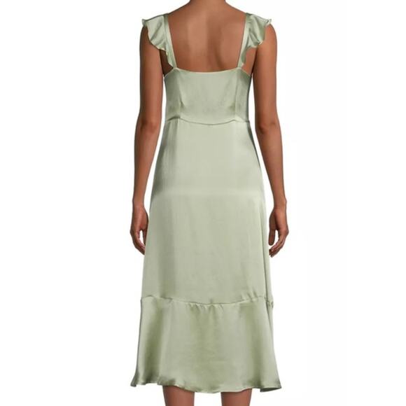 Roller Rabbit Quinn Sleeveless Silk Midi Slip Dress Sage Green Quiet Luxury L - Picture 6 of 15